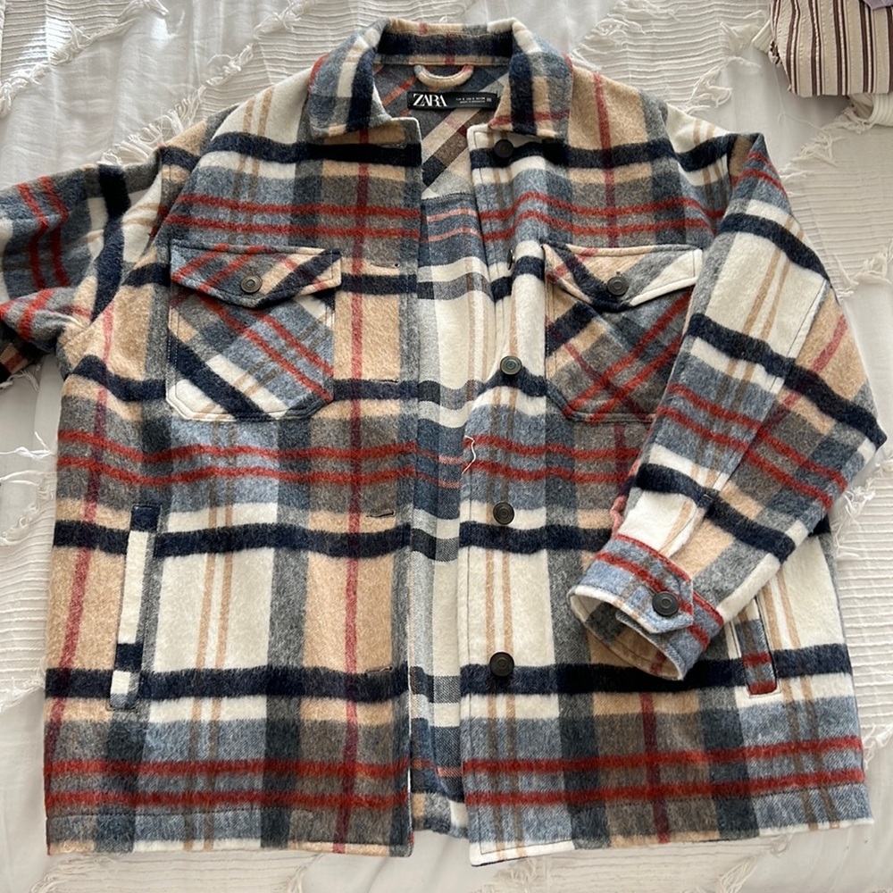zara button coat